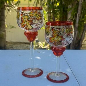 Autumn Leaf Fall Decor Wine Glasses